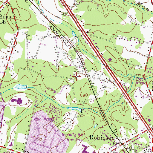 Topographic Map of Pack Town, MD