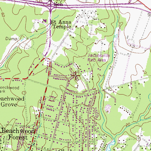 Topographic Map of Pine Crest, MD