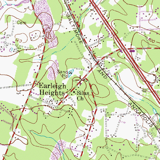 Topographic Map of Sabrina Park, MD