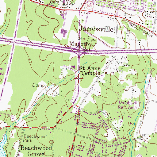Topographic Map of Seaborne Estates, MD