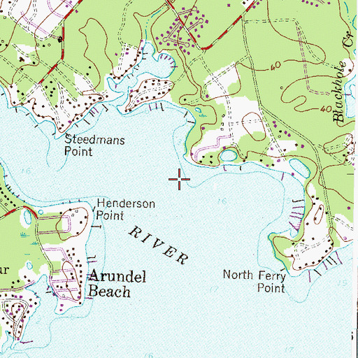 Topographic Map of Swan Cove, MD