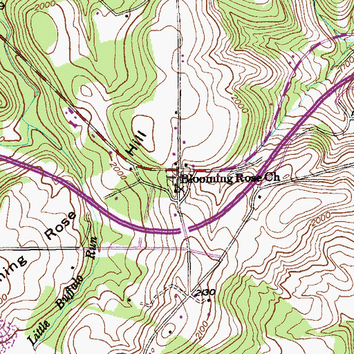 Topographic Map of Blooming Rose Cemetery, MD