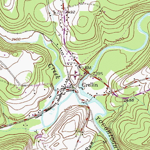 Topographic Map of Crellin Elementary School, MD
