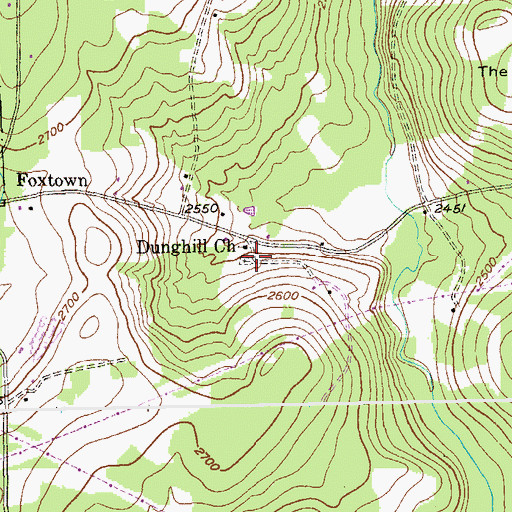 Topographic Map of Dung Hill Cemetery, MD
