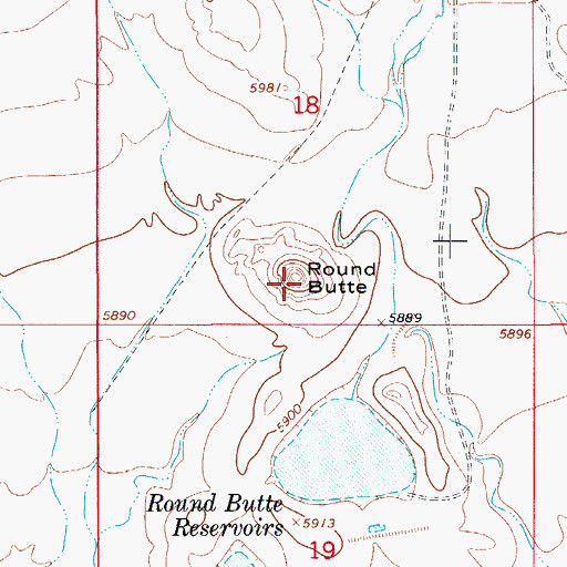 Topographic Map of Round Butte, CO
