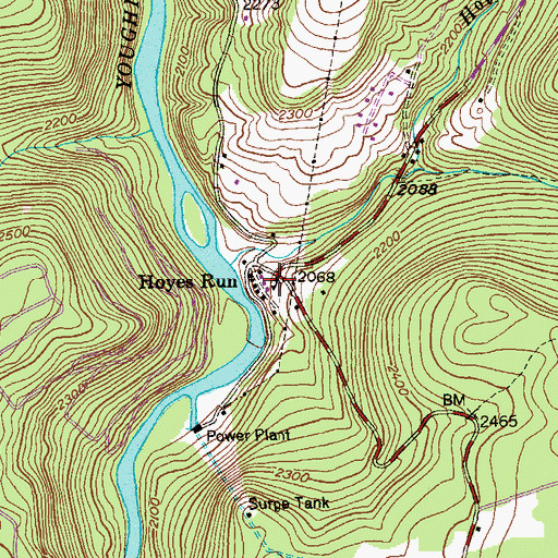 Topographic Map of Hoyes Run School (historical), MD