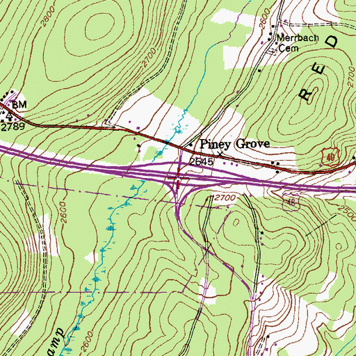 Topographic Map of Interchange 24, MD
