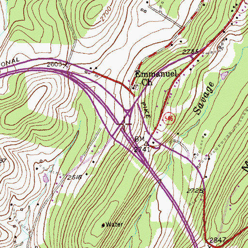 Topographic Map of Interchange 29, MD