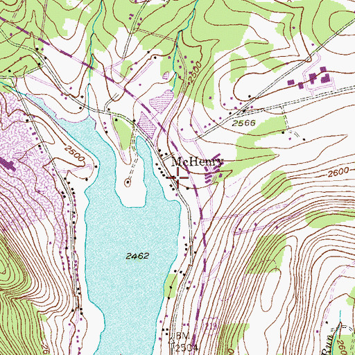 Topographic Map of McHenry Post Office, MD
