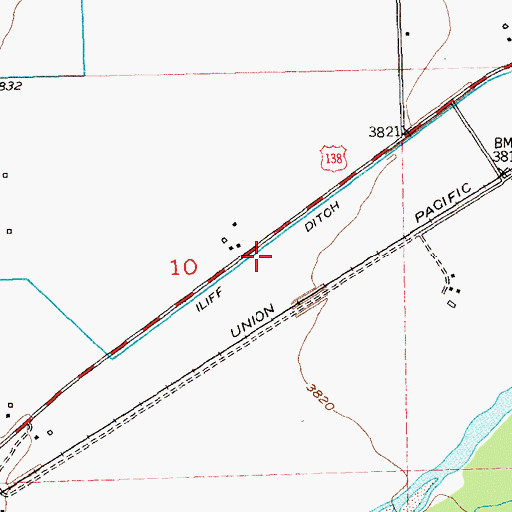 Topographic Map of Iliff Ditch, CO