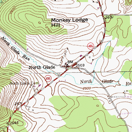 Topographic Map of North Glade School (historical), MD