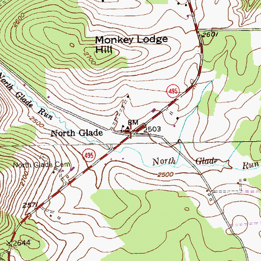 Topographic Map of North Glade United Methodist Church, MD