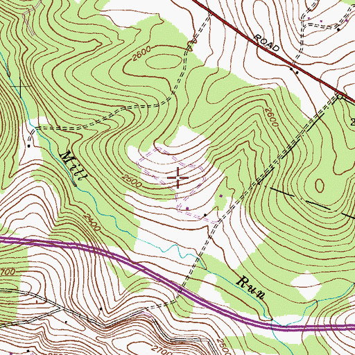 Topographic Map of Pine Springs, MD
