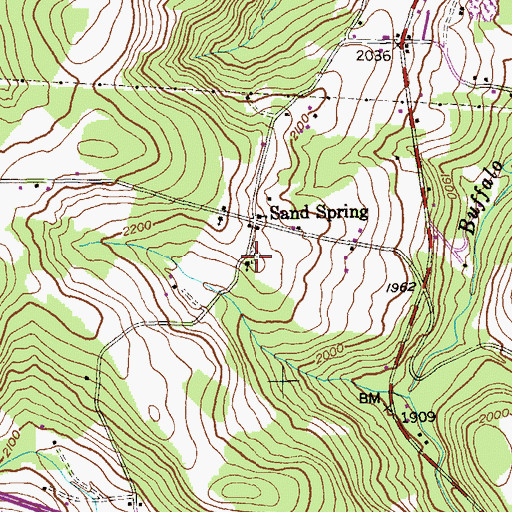 Topographic Map of Sand Spring Cemetery, MD