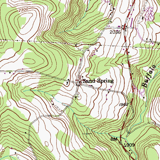 Topographic Map of Sand Spring School (historical), MD