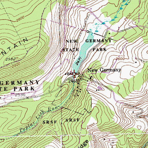 Topographic Map of Swaugers Mill (historical), MD