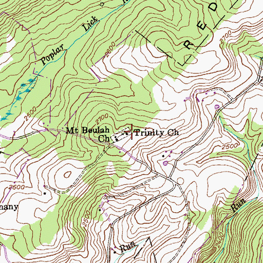 Topographic Map of Trinity Cemetery, MD