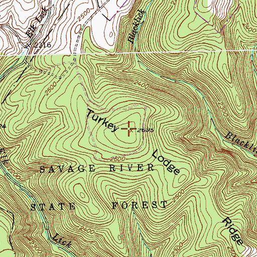 Topographic Map of Turkey Lodge Hill, MD