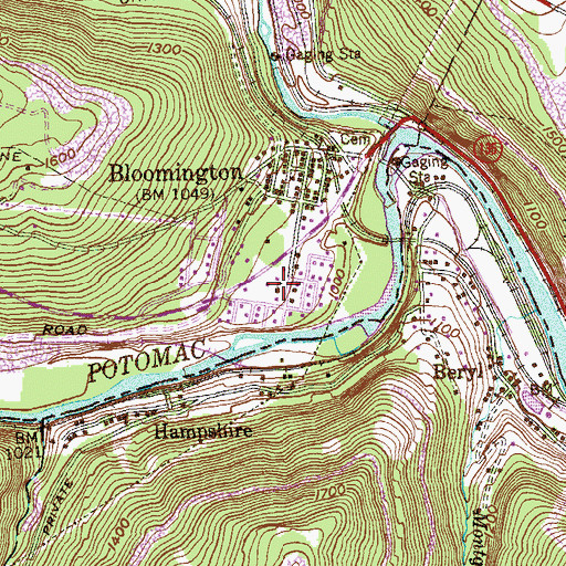 Topographic Map of Bloomington Elementary School, MD