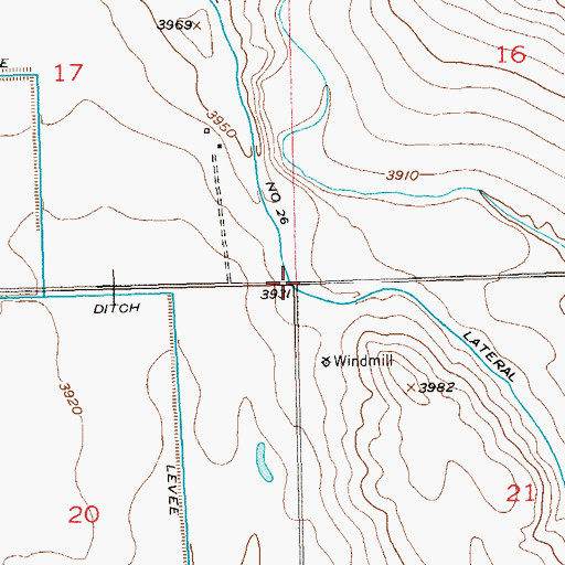 Topographic Map of Gillette Number 26 Lateral, CO