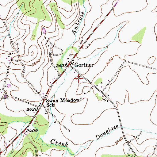 Topographic Map of Gortner Cemetery, MD