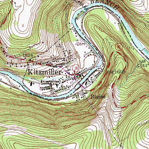 Topographic Map of Immaculate Conception Roman Catholic Church, MD