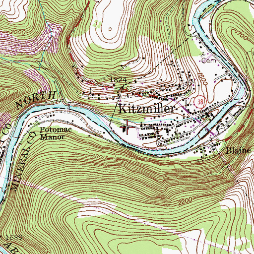 Topographic Map of Kitzmiller Center Head Start, MD