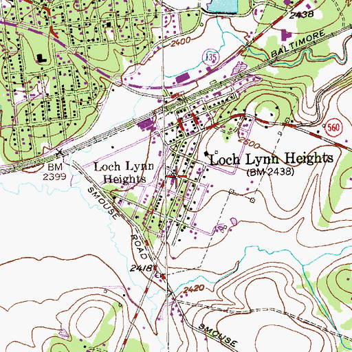 Topographic Map of Loch Lynn Elementary School, MD