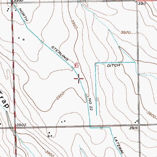 Topographic Map of North Sterling Number 22 Lateral, CO