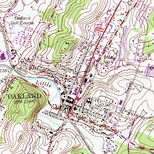 Topographic Map of Ruth Enlow Library of Garrett County, MD