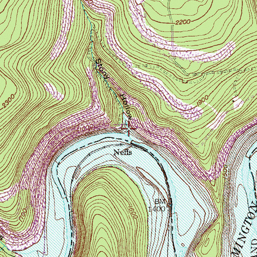 Topographic Map of Stony Hollow Run, MD