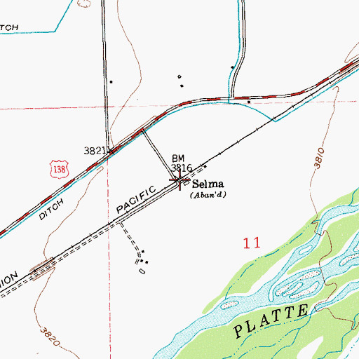 Topographic Map of Selma, CO