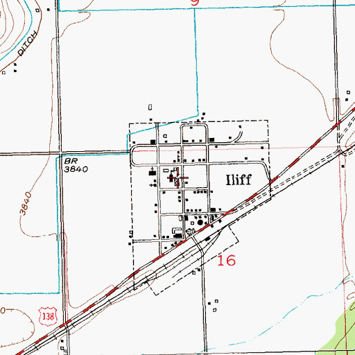 Topographic Map of Iliff, CO