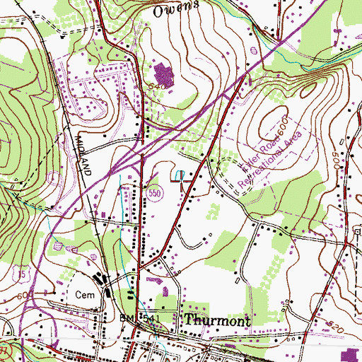 Topographic Map of Catoctin Highlands, MD