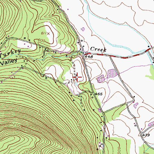 Topographic Map of Crystal Fountain Farms, MD