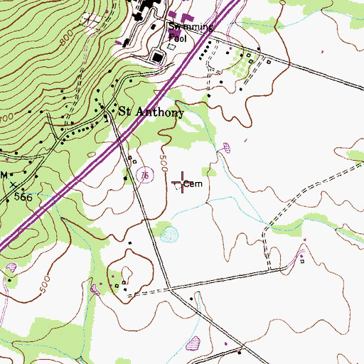 Topographic Map of Elder Cemetery, MD