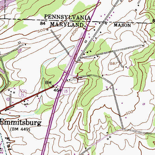 Topographic Map of Emmitsburg Cemetery, MD
