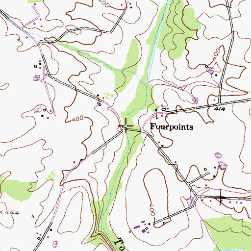 Topographic Map of Four Points Bridge, MD