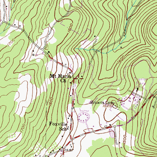 Topographic Map of Foxville Ranger Station, MD