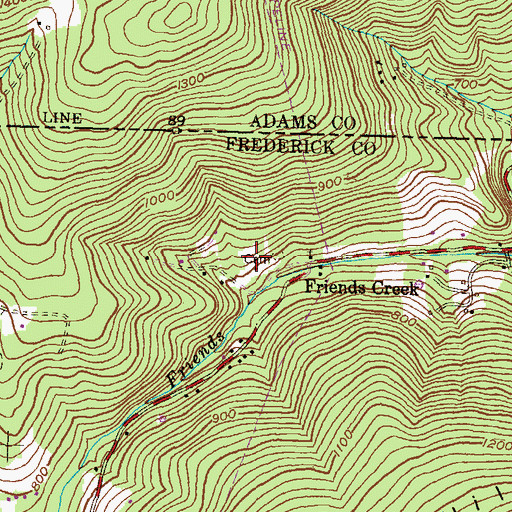 Topographic Map of Friends Creek Church of God, MD