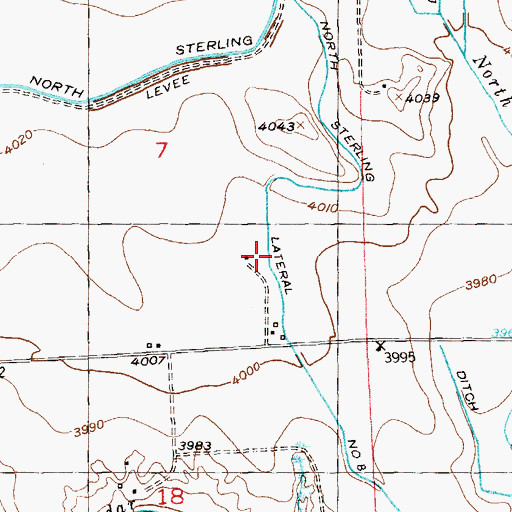 Topographic Map of North Sterling Lateral Number 8, CO