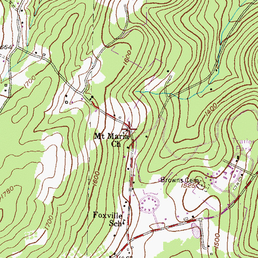 Topographic Map of Mount Moriah Cemetery, MD