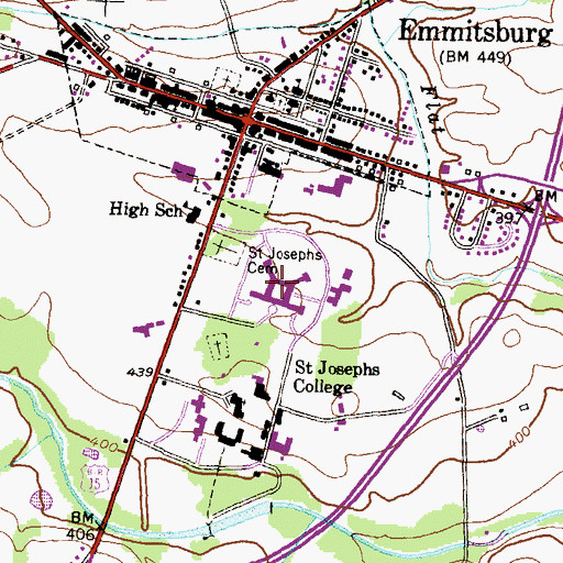 Topographic Map of National Shrine of Saint Elizabeth Ann Seton, MD