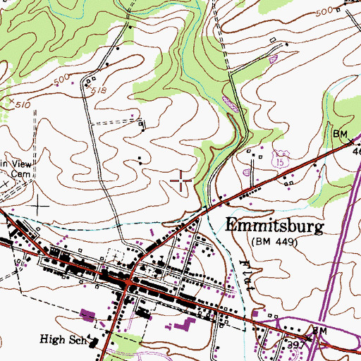 Topographic Map of Northgate, MD
