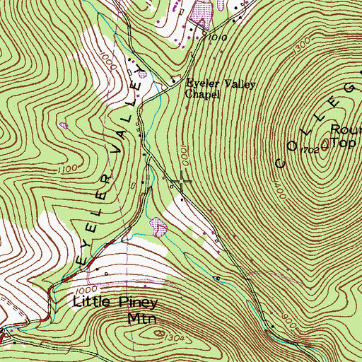 Topographic Map of Shamrock Acres, MD