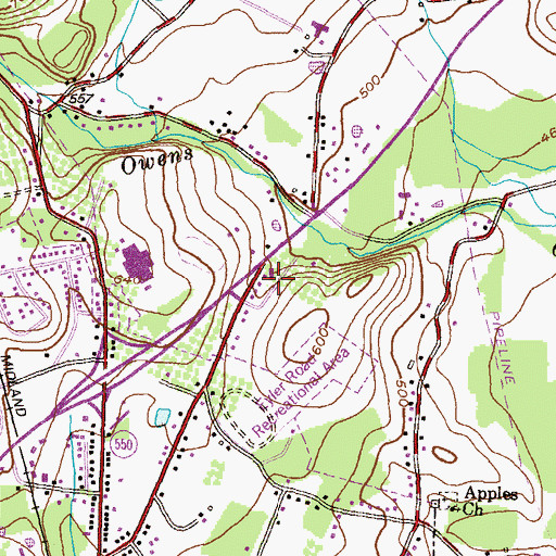 Topographic Map of Staubs Thurmont Acres, MD