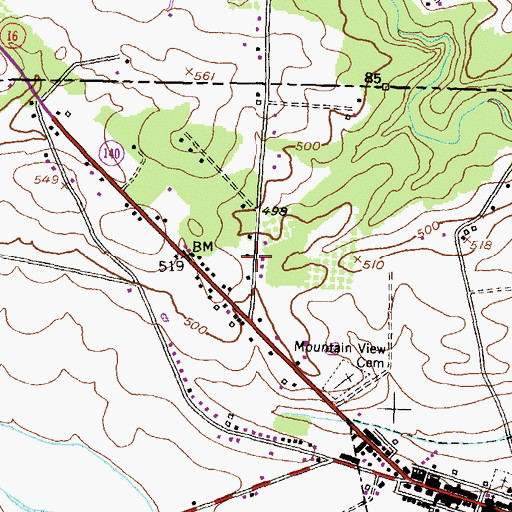 Topographic Map of Stonehurst, MD