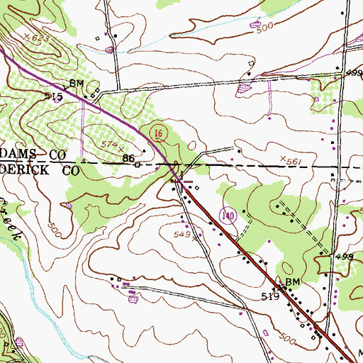 Topographic Map of Stouter, MD