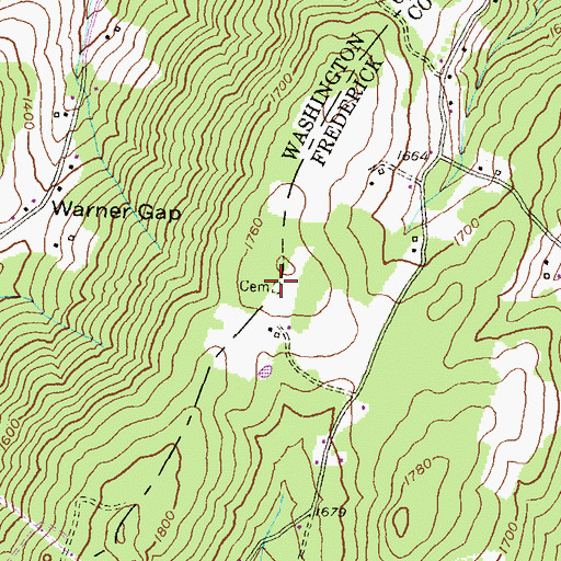 Topographic Map of Toms Cemetery Number 2, MD