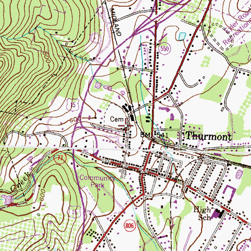 Topographic Map of Weller United Methodist Church, MD